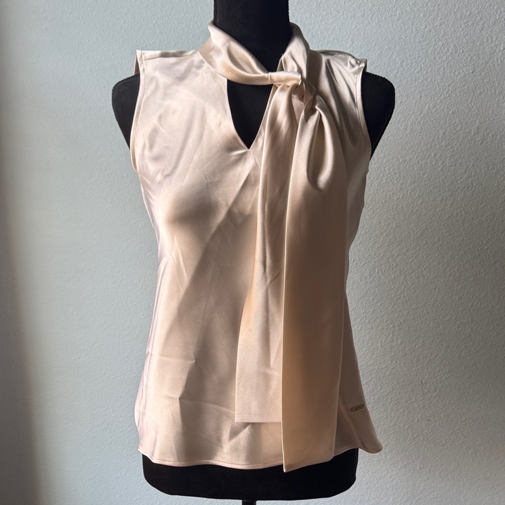 Nine West Cream Tie-Front Blouse